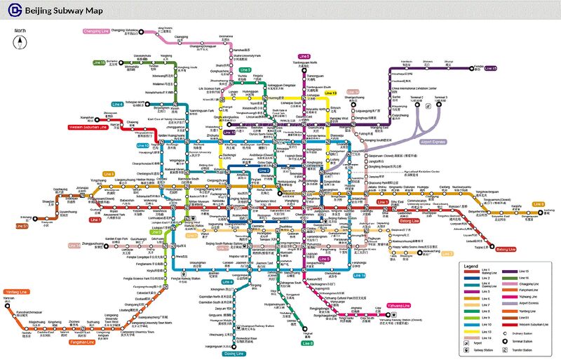mapa do metrô de Pequim