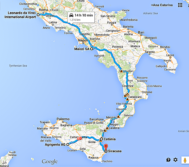 roteiro itália de carro - Roteiro de 10 dias pelo sul da Itália: Costa Amalfitana, Sicília e Roma