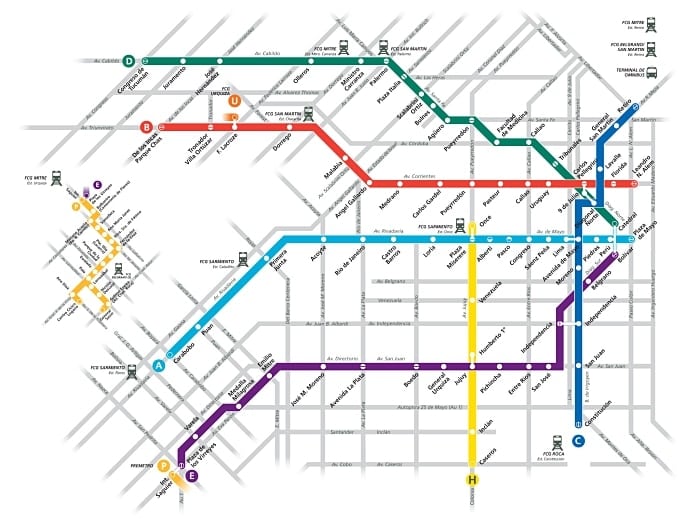 mapa metro de buenos aires - Metrô de Buenos Aires: tudo o que você precisa saber para usá-lo