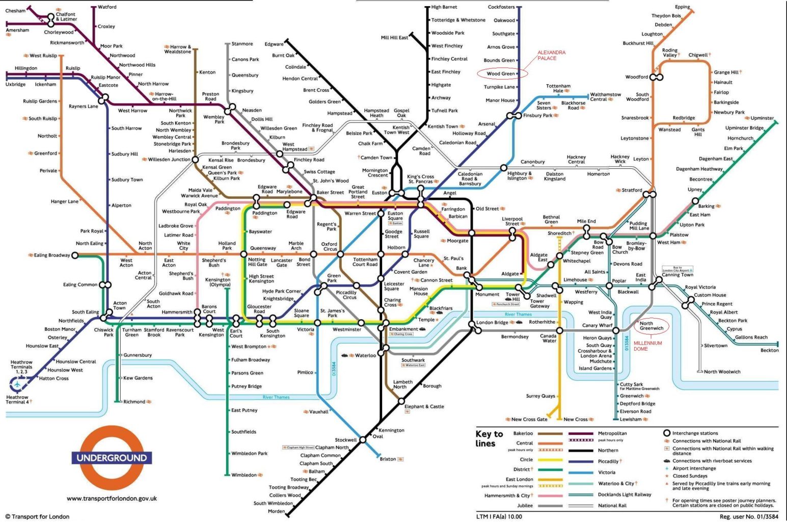 mapa do metrô de Londres