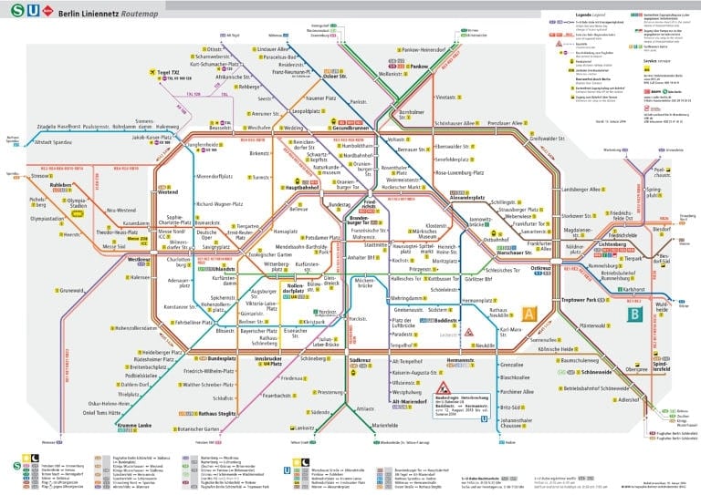 mapa metro de berlim 1 - Metrô de Berlim: tudo o que você precisa saber para usá-lo!