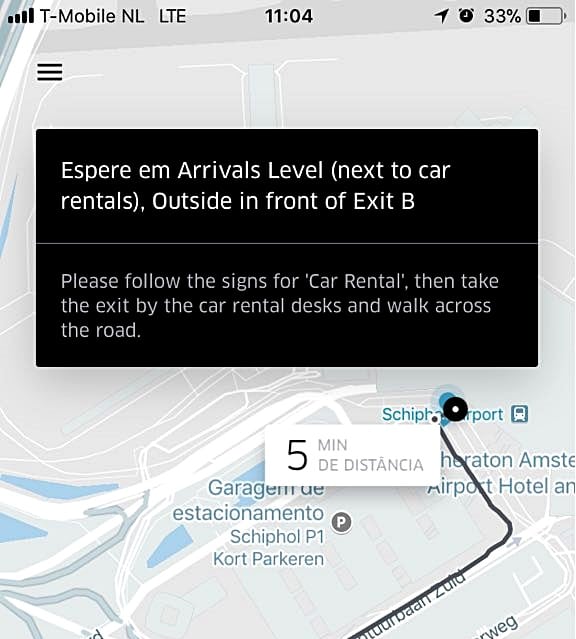 uber aeroporto de amsterdam - Onde pegar uber no aeroporto de Amsterdam