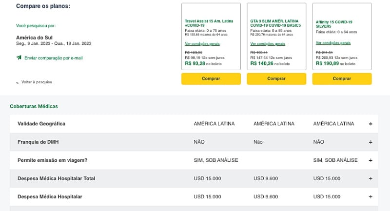 seguro viagem comparador  - Seguro Viagem Chile