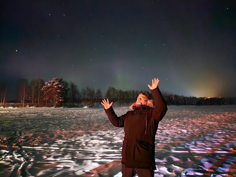 Aurora boreal na Finlândia