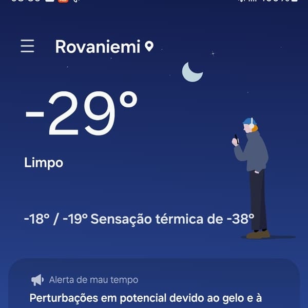 temperaturas na Lapônia