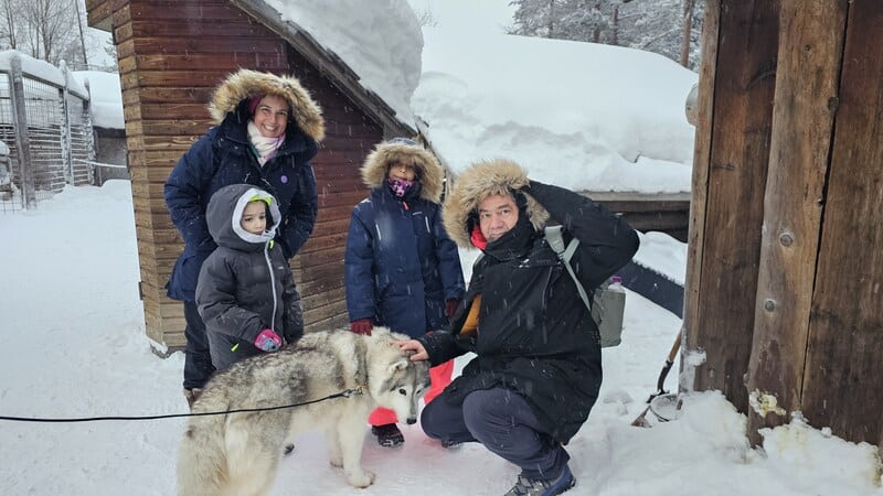 Encontro com Huskies siberiano em Rovaniemi