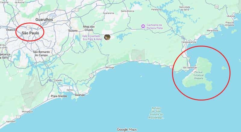 mapa de onde fica ilhabela no litoral de são paulo